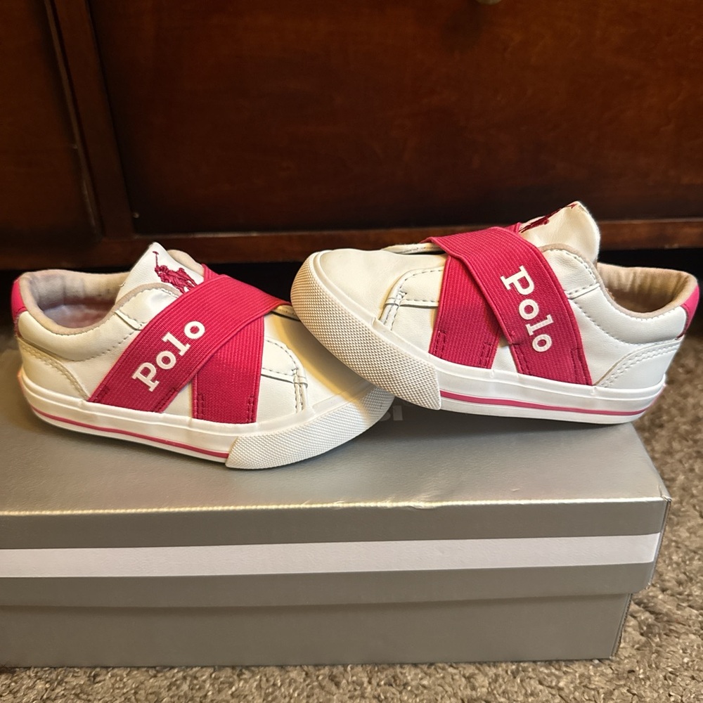 Polo by Ralph Lauren Kids Shoes - White and Pink size 7c